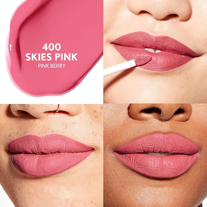 COVERGIRL Outlast Forever Velvet Pigment, 400 Skies Pink, Matte Lipstick, Vegan Formula, Easy to Use, Glides on Effortlessly, Long-Lasting, Perfect Color, 0.30oz