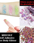 MEICOLY Neon Pink Body Glitter Gel,UV Blacklight Chunky Face Glitter Gel,Glow in The Dark Glitter Paint,Singer Concert Music Festival Party Rave Accessories,Halloween Glitter Makeup for Women,50ml