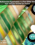 Afflano Single Green Eyeshadow - Shimmery, Highly Pigmented Multichrome, Color Changing Forest Green Glitter, Holographic Chrome Eye Shadow