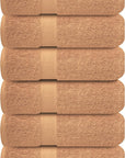 Infinitee Xclusives Beige Hand Towels for Bathroom - Set of 6 (16x28 inches) 600 GSM, 100% Cotton Ultra Soft, Quick Drying, Hotel Quality Hand Towel Set (Cosmic Sand)