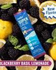 Nello Supercalm Powdered Drink Mix, Cortisol Reducer*, Sleep Aid Supplement, L Theanine, Ksm-66 Ashwagandha, Magnesium Glycinate, Vitamin D 3, No Sugar, Non GMO, 20 Ct, BlackBerry Basil Lemonade