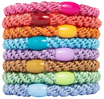 L. Erickson Grab & Go Pony - Spring - 8 Pack Ponytail Holder Hair Ties - Mixed Colors