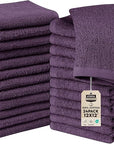 Utopia Towels 24 Pack Cotton Washcloths Set, 100% Ring Spun Cotton, Premium Quality Flannel Face Cloths, Highly Absorbent and Soft Feel Fingertip Towels, Plum