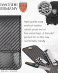 3 Swords Germany - Brand Quality 4 Piece Manicure Pedicure Grooming kit Set Tweezers File Clipper Fashion Leather case in Gift Box, Made by 3 Swords
