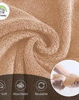 Cosy Family 24 Pack Soft Washcloths Set - 12 x 12 inches, Quick Drying - Highly Absorbent Coral Velvet Fingertip Towel Bathroom Wash Clothes for Bath, Spa, Facial, Kitchen - Brown