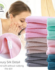 Cosy Family 24 Pack Soft Washcloths Set - 12 x 12 inches, Quick Drying - Highly Absorbent Coral Velvet Fingertip Towel Bathroom Wash Clothes for Bath, Spa, Facial, Kitchen - Light Color