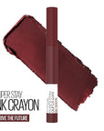 Maybelline Super Stay Ink Crayon Matte Longwear Lipstick Makeup, 165 Drive The Future, 0.04 oz