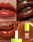 NYX PROFESSIONAL MAKEUP Fat Oil Lip Drip, Moisturizing Lip Oil Gloss, Vegan Tinted Formula, Up to 12 HR Hydration - Scrollin' (Deep Caramel)
