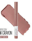 Maybelline Super Stay Ink Crayon Lipstick Makeup, Precision Tip Matte Lip Crayon with Built-in Sharpener, Longwear Up To 8Hrs, Trust Your Gut, Mauve Nude Pink, 1 Count