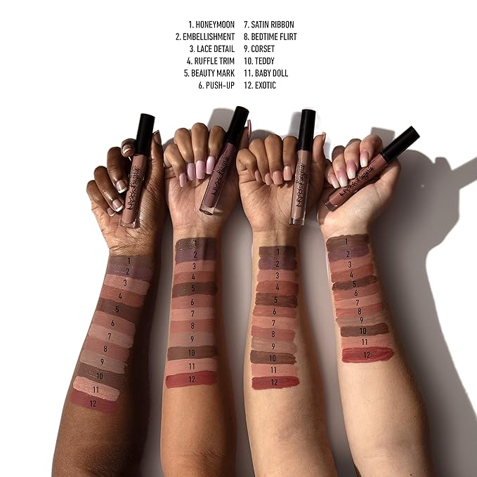 NYX PROFESSIONAL MAKEUP Lip Lingerie Matte Liquid Lipstick - Honeymoon (Mauve Pink)