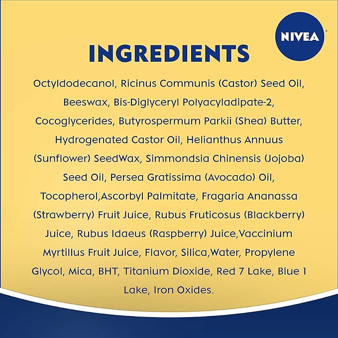 NIVEA Lip Balm, Blackberry Flavored Tinted