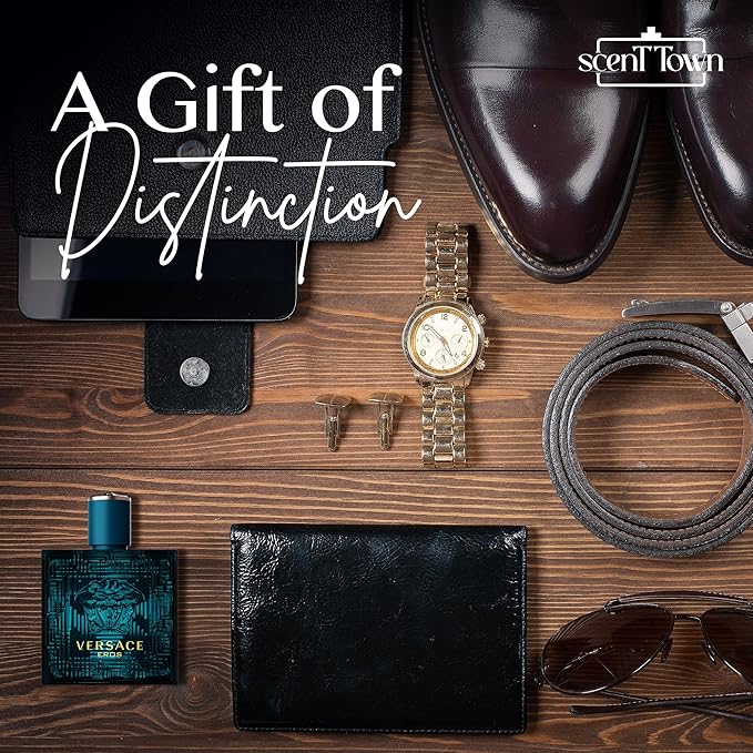 Mens Cologne Gift Sets Bundle Mini Bottle – Designer Mens Cologne Sampler Sets with Refillable Atomizer – Box Includes Versace, Moschino, Mont Blanc, Jimmy Choo Travel Size (0.17 Oz Each)