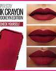 Maybelline Super Stay Ink Crayon Matte Longwear Lipstick Makeup, 125 Check Yourself, 0.04 oz