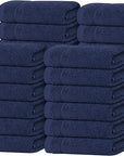 Tens Towels Pack of 24 Washcloths, 12 x 12 Inches, Lighter Weight, Quick to Dry, Super Soft & Absorbent, Gentle Face Towels, Hotel Quality, Perfect for Bathroom, Gym, Spa (Navy, 24 Pack)