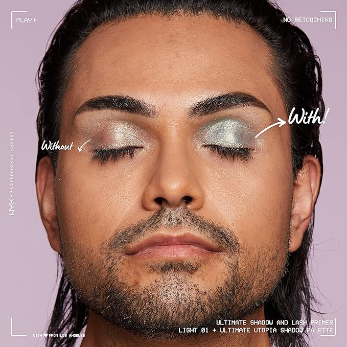 NYX PROFESSIONAL MAKEUP Ultimate Shadow & Liner Primer, Light + Epic Ink Liner, Black (2-Pack Bundle)