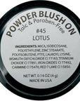 Lotus Pink Light Baby Pink Blush Pressed Cheek Color Powder, Talc & Paraben Free, 4 Grams, No Animal Testing & Cruelty Free