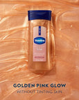 Vaseline Glazed and Glisten Sunlit Glow Body Gel Oil Vanilla Cocoa Shimmering with Ultra-Hydrating Lipids and 100% Pure Cocoa Butter, 6.8 Oz