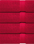 Infinitee Xclusives Luxury 100% Ring-Spun Cotton Bath Towels Set of 4 (27x54 inches) – Soft, Absorbent & Quick-Drying Towels for Bathroom, Gym, Spa & Hotel Use (Burgundy, Bath Towels)