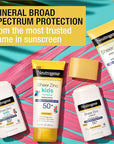 Neutrogena Sheer Zinc Oxide Dry-Touch Mineral Sunscreen Lotion, Broad Spectrum SPF 50 UVA/UVB Protection, Water-Resistant, Hypoallergenic and Non-Greasy, Paraben-Free, 3 fl. oz, Pack of 3
