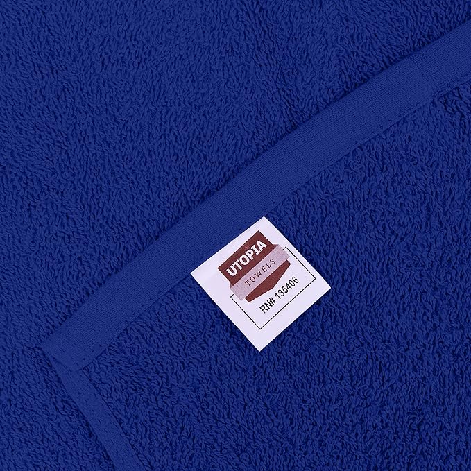 Utopia Towels 24 Pack Cotton Washcloths Set, 100% Ring Spun Cotton, Premium Quality Flannel Face Cloths, Highly Absorbent and Soft Feel Fingertip Towels, Royal Blue