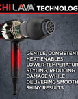 CHI Lava Hair Dryer, Blow Dryer for Smooth, Shiny Results, Lower-Temperature Styling for Less Damage, Reduces Frizz
