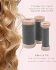 INFINITIPRO BY CONAIR Ceramic Flocked - Hot Rollers for Long, Medium, and All Hair - Hair Curler - Hair Roller Clips Included - 1 1/4-inch, 1-inch, and 3/4-inch Rollers