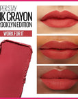 Maybelline Super Stay Ink Crayon Matte Longwear Lipstick Makeup, 140 Work for It, 0.04 oz