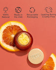 Poppy & Pout Natural Lip Scrub, Moisturizing Sugar Scrub for Dry Lips, Lip Scrubber Exfoliator with Essential Oils Smooths and Hydrates Lips, In Recyclable Glass Jars, Cruelty Free - Orange Blossom