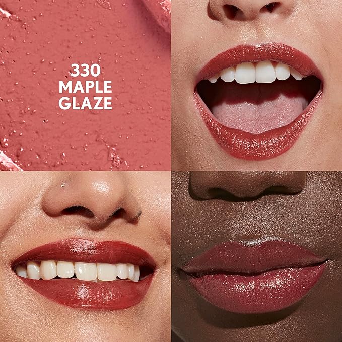 COVERGIRL Clean Lip Color, Maple Glaze, Satin Finish, Squalane, Avocado & Aloe, Carmine-Free, Non-Drying, 0.12oz