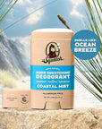 Dr. Squatch Natural Deodorant for Men - Odor-Squatching Aluminum Free - Coastal Mist (2.65 oz, 3-Pack)