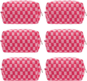 Pazimiik checkered makeup bag for