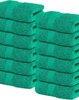 Infinitee Xclusives Luxury Wash Cloths for Showering [13x13] – 100% Cotton Washcloths [Pack of 12], Soft and Absorbent Face Towels for Bathroom Wash Clothes, Gym, and Spa (Vivid Green)