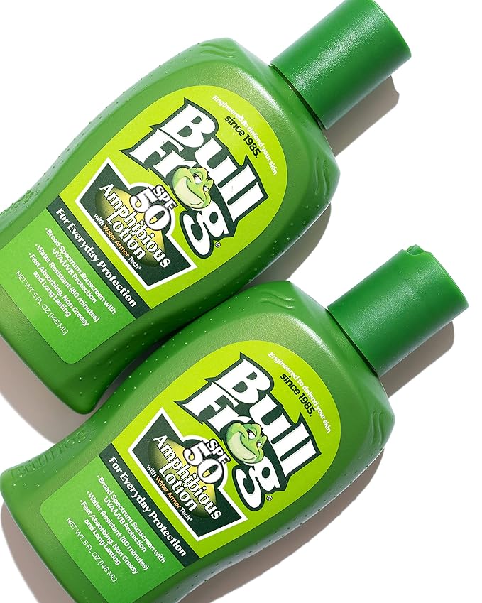 Bullfrog Sunscreen Amphibious Lotion SPF 50 | Oxybenzone & Octinoxate Free | Broad Spectrum Moisturizing UVA/UVB, 5oz, 2 pack…