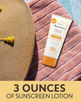 Aveeno Protect + Hydrate Moisturizing Sunscreen Lotion with Broad Spectrum SPF 30 & Prebiotic Oat, Weightless Sweat & Water-Resistant Full Body Sunscreen, Oxybenzone-Free, 3.0 fl. oz