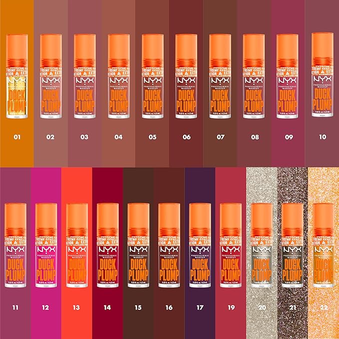 NYX PROFESSIONAL MAKEUP Duck Plump High Pigment Lip Gloss, Lip Plumper Gloss with Spicy Ginger - Flippin Slime