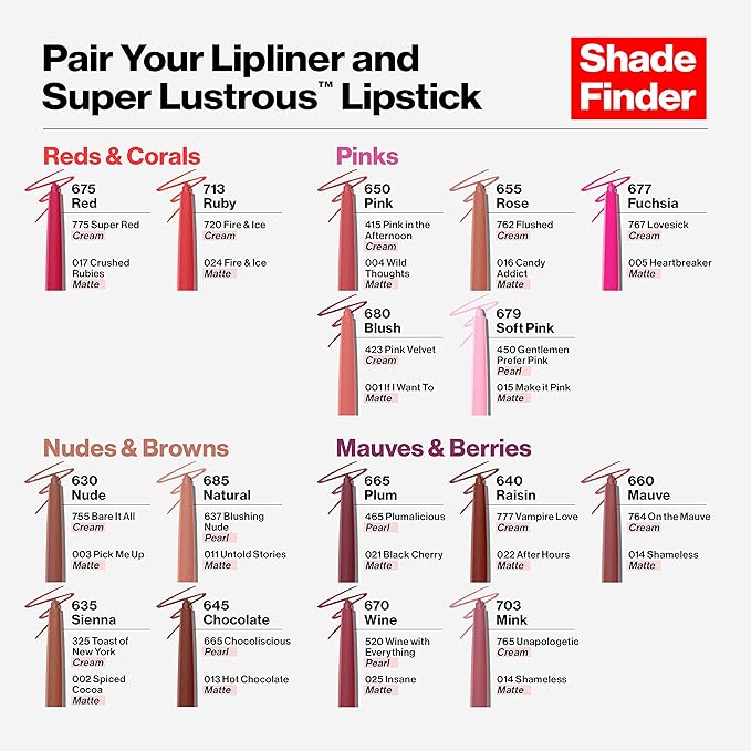 REVLON Lip Liner, Colorstay Lip Makeup with Built-in-Sharpener, Lip 01 oz