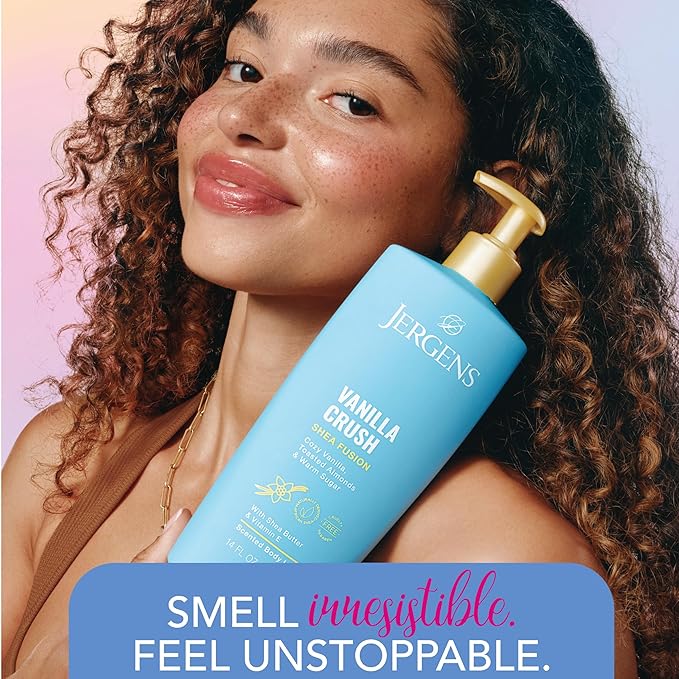 Jergens Shea Fusion Vanilla Crush Body Lotion, Moisturizer with Shea Butter & Vitamin E, 14 Fl Oz
