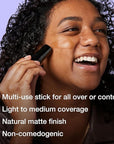 Maybelline Fit Me Shine-Free + Balance Foundation Stick, Multi-Use Face Makeup and Contour Stick For Natural, Matte Coverage, Buff Beige, 1 Count