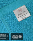 Infinitee Xclusives Luxury Wash Cloths for Showering [13x13] – 100% Cotton Washcloths [Pack of 12], Soft and Absorbent Face Towels for Bathroom Wash Clothes, Gym, and Spa (Serene Teal)