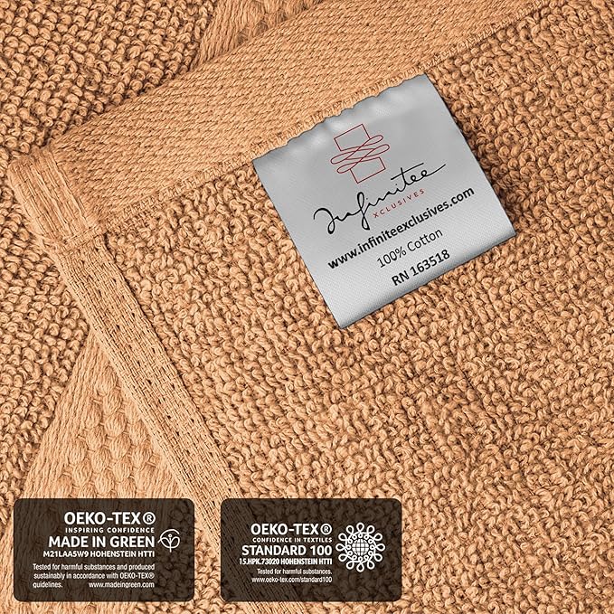 Infinitee Xclusives Beige Hand Towels for Bathroom - Set of 6 (16x28 inches) 600 GSM, 100% Cotton Ultra Soft, Quick Drying, Hotel Quality Hand Towel Set (Cosmic Sand)