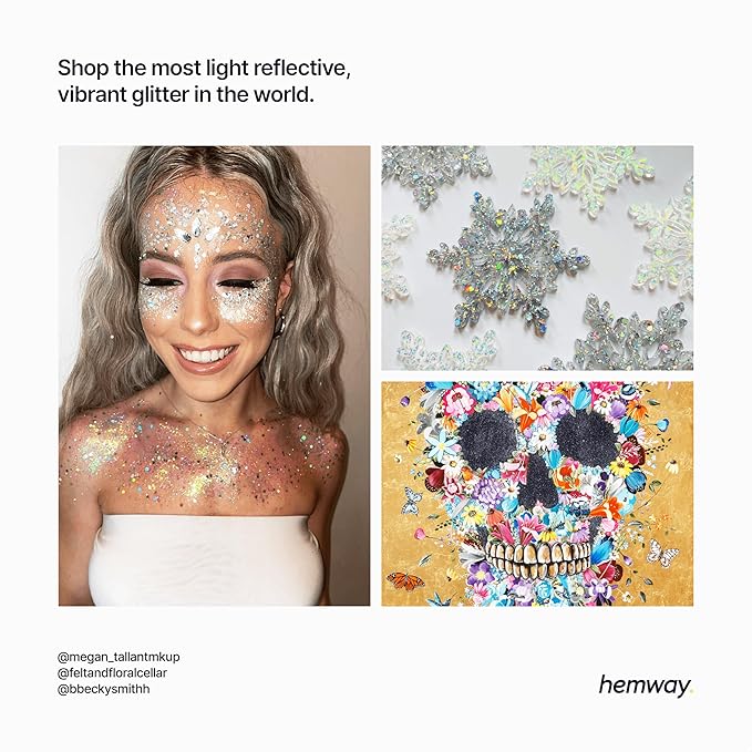 Hemway Eco Friendly Biodegradable Glitter 100g / 3.5oz Bio Cosmetic Safe Sparkle Vegan For Face, Eyeshadow, Body, Hair, Nail And Festival - Ultrafine (1/128" 0.008" 0.2mm) - Gun Metal Grey Holographic