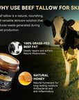 Men's Beef Tallow for Skin, Whipped Grass-Fed Beef Tallow Face Cream, Tallow Balm with Anti-Aging Retinol & Hyaluronic Acid, Mens Skin Care Face Moisturizer, Reduces Wrinkles & Lines, Sandalwood, 3 OZ