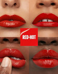 Maybelline Super Stay Vinyl Ink Longwear No-Budge Liquid Lipcolor Makeup, Highly Pigmented Color and Instant Shine, Red-Hot, Fire Engine Red Lipstick, 0.14 fl oz, 1 Count
