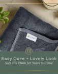 Charcoal Grey Extra Large Washcloths Set of 6 Soft Body Cloths 13” x 13” 70% Viscose Derived from Bamboo, 30% Cotton Spa-Like Feel Silky for Skin Cleansing