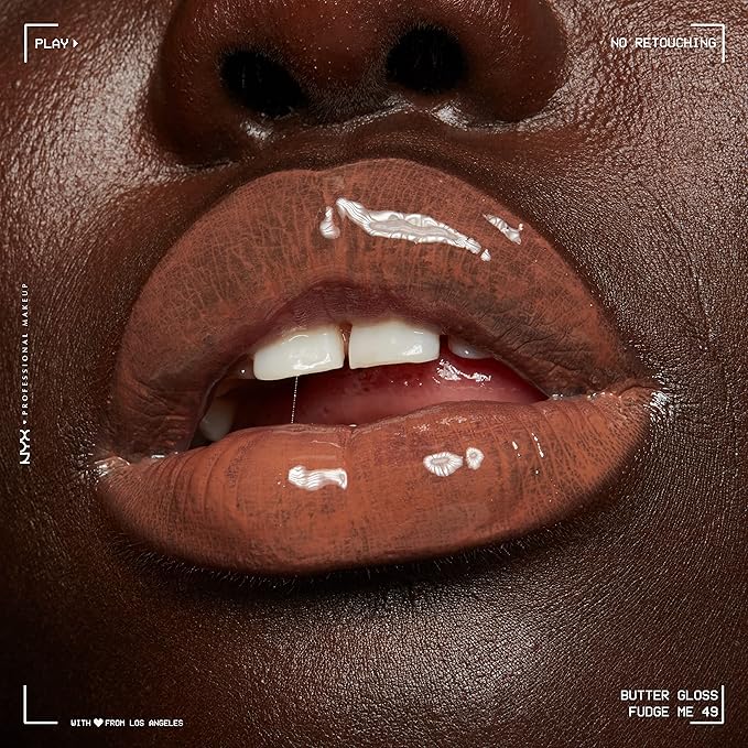 NYX PROFESSIONAL MAKEUP Butter Gloss Brown Sugar, Non-Sticky Lip Gloss - Fudge Me (Warm Brown)
