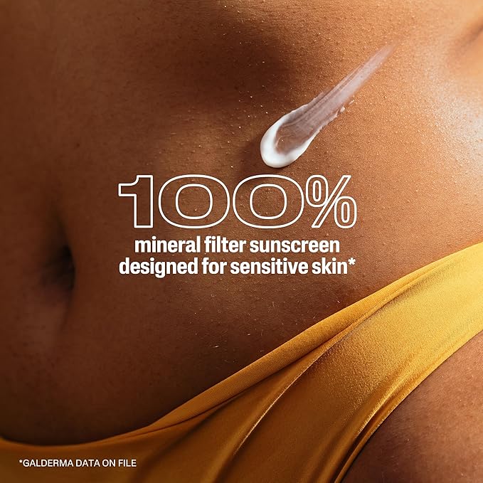 CETAPHIL Sheer Mineral Sunscreen Lotion for Face & Body 3 fl oz 100% Mineral UVA/UVB Filters: Zinc Oxide & Titanium Dioxide Broad Spectrum SPF 50 For Sensitive Skin Dermatologist Recommended Brand