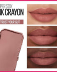 Maybelline Super Stay Ink Crayon Lipstick Makeup, Precision Tip Matte Lip Crayon with Built-in Sharpener, Longwear Up To 8Hrs, Trust Your Gut, Mauve Nude Pink, 1 Count