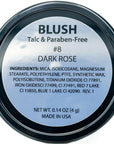 Dark Rose Red Pink Rouge Magenta Blush Pressed Cheek Color Contour Powder, Talc & Paraben Free, 4 Grams, No Animal Testing & Cruelty Free