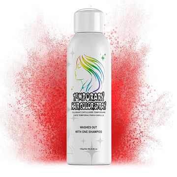 Temporary Hair Color Spray for Adults & Kids - Instant Red Dye Alternative | Non-Sticky, Washable & Gentle Formula | Party, Halloween, Costume Makeup (150 ml)