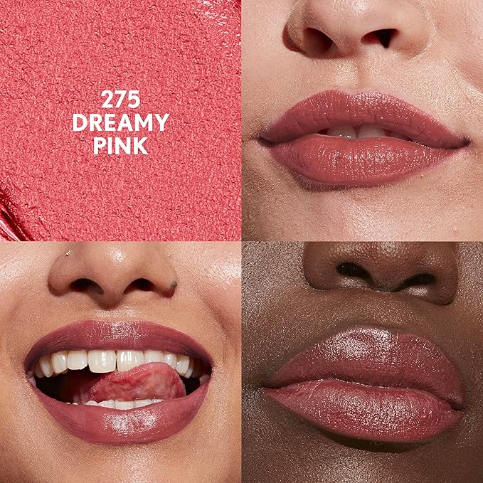 COVERGIRL Clean Lip Color, Dreamy Pink, Satin Finish, Squalane, Avocado & Aloe, Carmine-Free, Non-Drying, 0.12oz